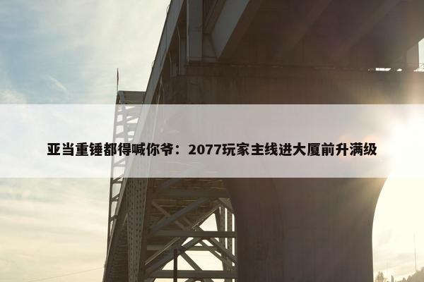 亚当重锤都得喊你爷：2077玩家主线进大厦前升满级