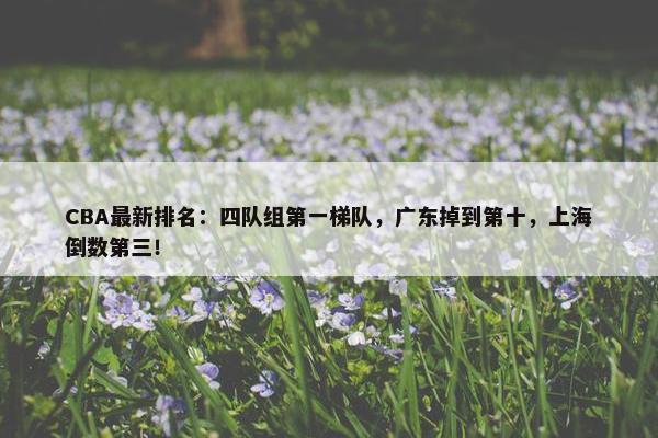 CBA最新排名：四队组第一梯队，广东掉到第十，上海倒数第三！