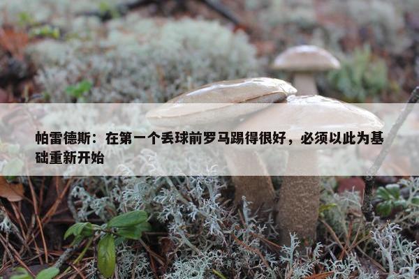 帕雷德斯：在第一个丢球前罗马踢得很好，必须以此为基础重新开始