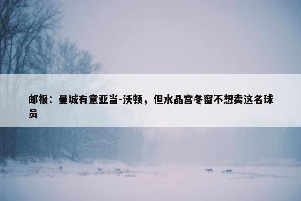 邮报：曼城有意亚当-沃顿，但水晶宫冬窗不想卖这名球员