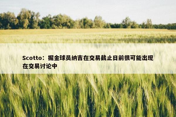 Scotto：掘金球员纳吉在交易截止日前很可能出现在交易讨论中