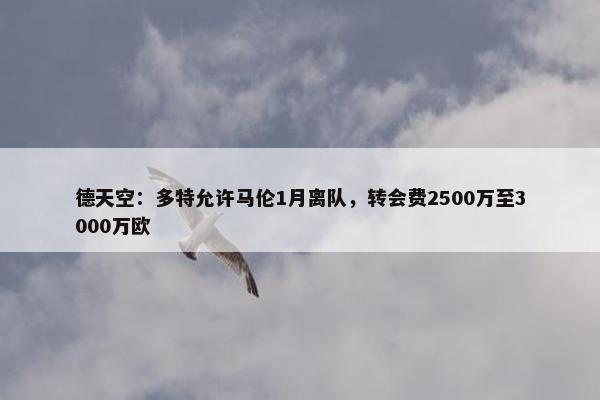 德天空：多特允许马伦1月离队，转会费2500万至3000万欧