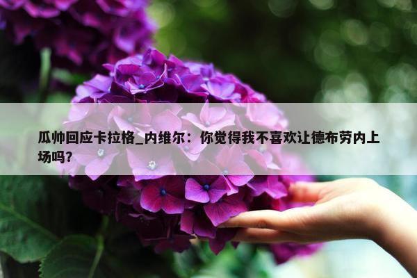 瓜帅回应卡拉格_内维尔：你觉得我不喜欢让德布劳内上场吗？