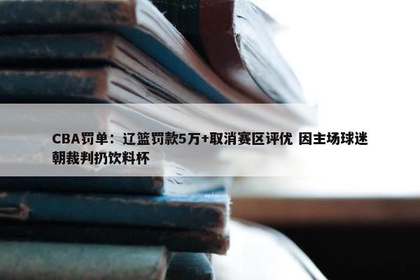 CBA罚单：辽篮罚款5万+取消赛区评优 因主场球迷朝裁判扔饮料杯