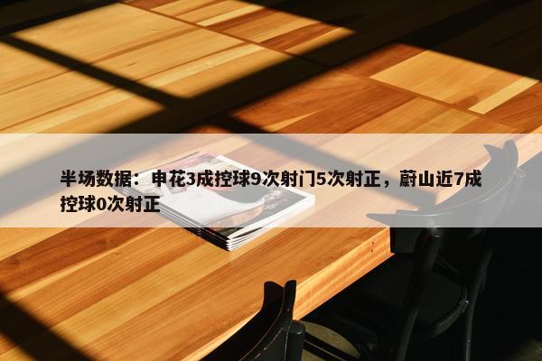 半场数据：申花3成控球9次射门5次射正，蔚山近7成控球0次射正