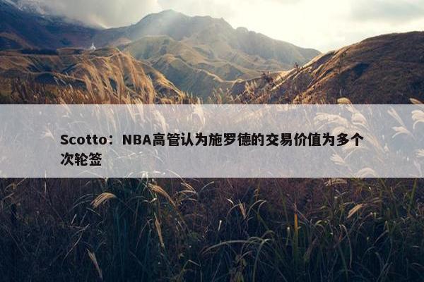 Scotto：NBA高管认为施罗德的交易价值为多个次轮签