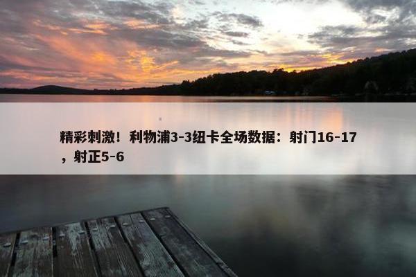 精彩刺激！利物浦3-3纽卡全场数据：射门16-17，射正5-6