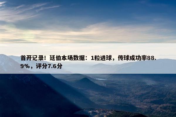 首开记录！廷伯本场数据：1粒进球，传球成功率88.9%，评分7.6分