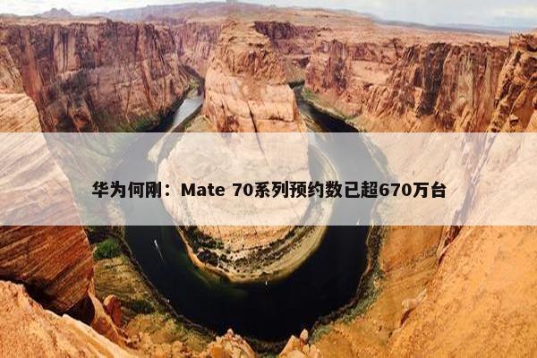 华为何刚：Mate 70系列预约数已超670万台