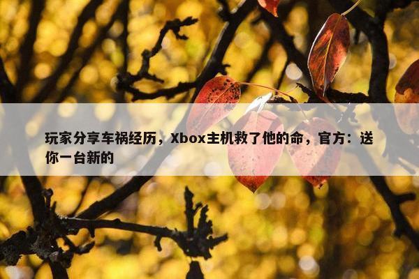 玩家分享车祸经历，Xbox主机救了他的命，官方：送你一台新的