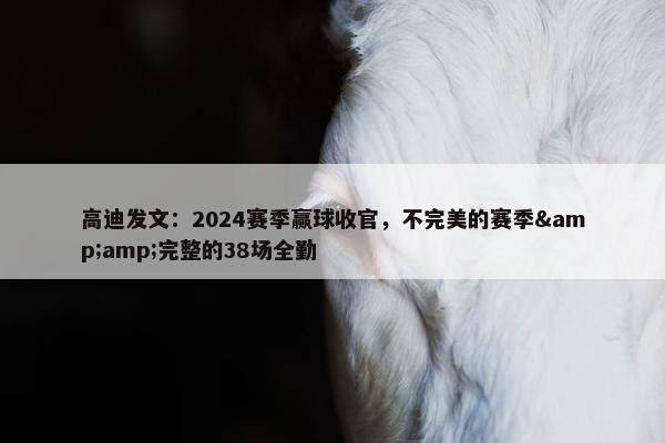 高迪发文：2024赛季赢球收官，不完美的赛季&amp;完整的38场全勤