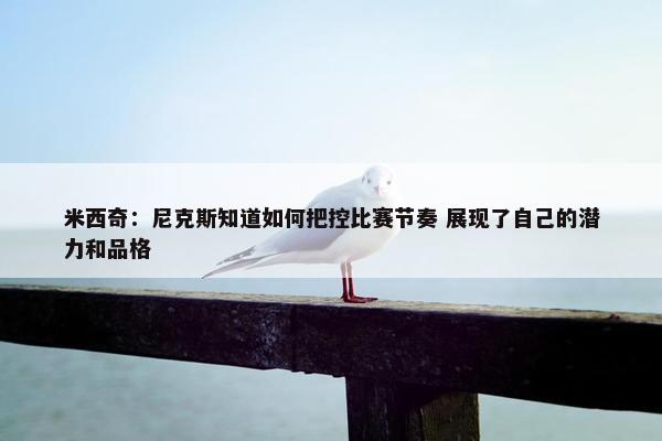 米西奇：尼克斯知道如何把控比赛节奏 展现了自己的潜力和品格