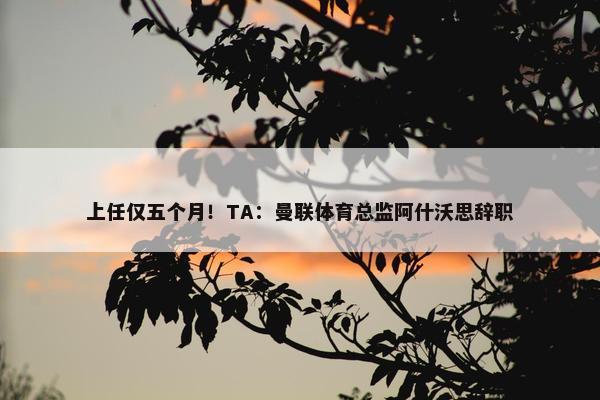 上任仅五个月！TA：曼联体育总监阿什沃思辞职