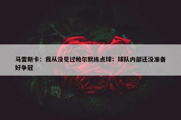 马雷斯卡：我从没见过帕尔默练点球；球队内部还没准备好争冠