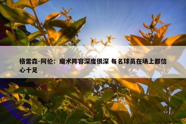 格雷森-阿伦：魔术阵容深度很深 每名球员在场上都信心十足