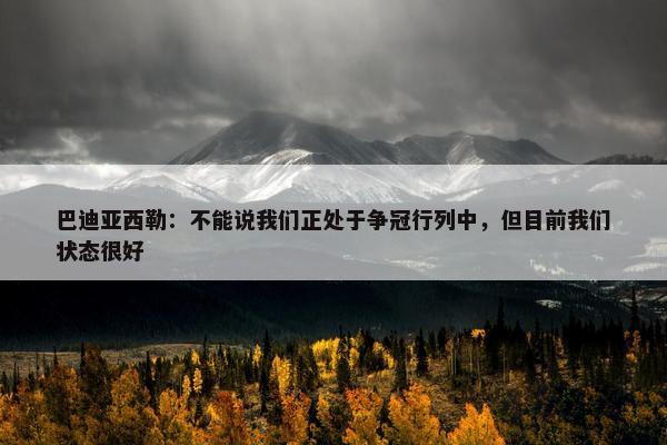 巴迪亚西勒：不能说我们正处于争冠行列中，但目前我们状态很好