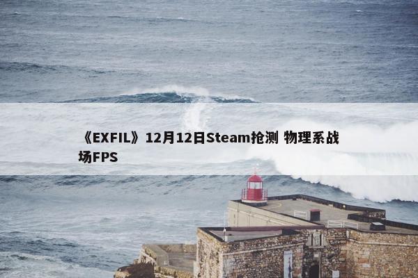 《EXFIL》12月12日Steam抢测 物理系战场FPS