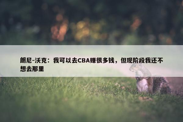 朗尼-沃克：我可以去CBA赚很多钱，但现阶段我还不想去那里