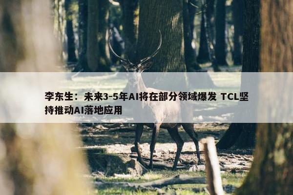 李东生：未来3-5年AI将在部分领域爆发 TCL坚持推动AI落地应用