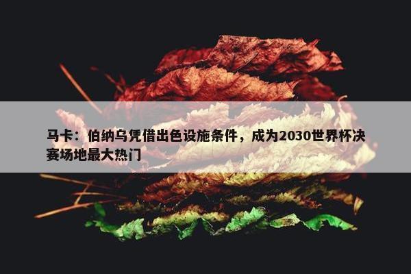 马卡：伯纳乌凭借出色设施条件，成为2030世界杯决赛场地最大热门