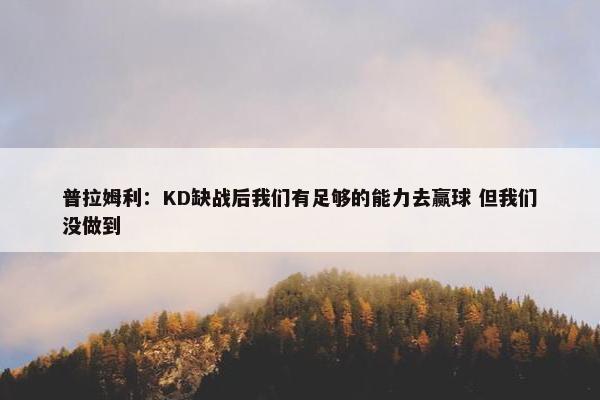 普拉姆利：KD缺战后我们有足够的能力去赢球 但我们没做到