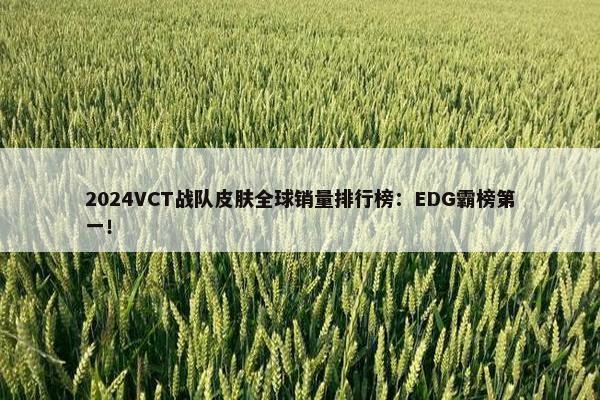 2024VCT战队皮肤全球销量排行榜：EDG霸榜第一！