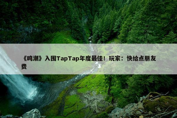 《鸣潮》入围TapTap年度最佳！玩家：快给点朋友费