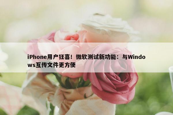 iPhone用户狂喜！微软测试新功能：与Windows互传文件更方便