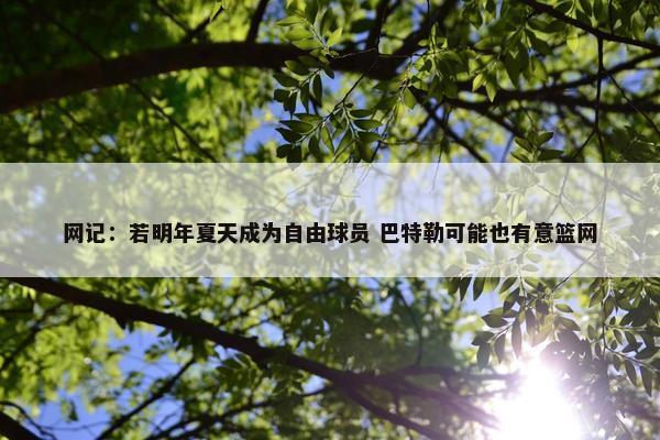 网记：若明年夏天成为自由球员 巴特勒可能也有意篮网