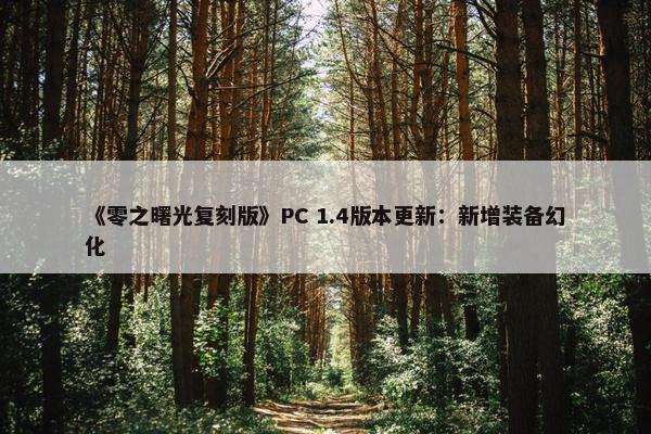 《零之曙光复刻版》PC 1.4版本更新：新增装备幻化