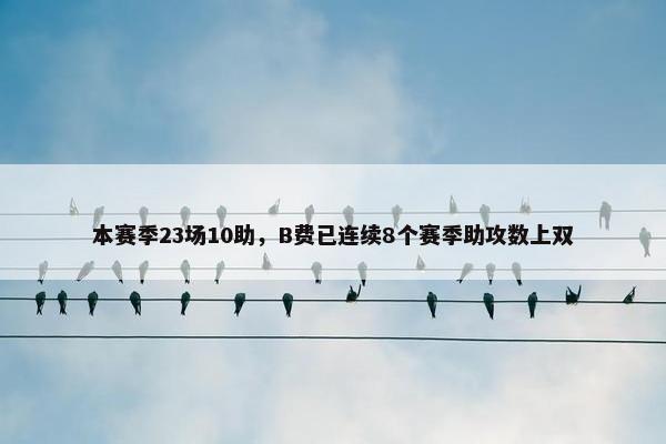 本赛季23场10助，B费已连续8个赛季助攻数上双