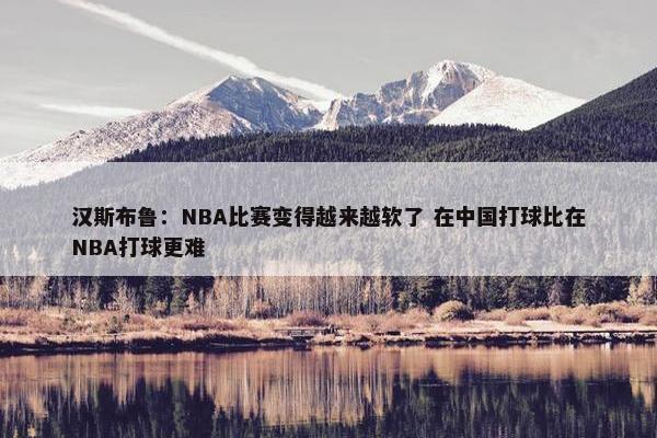 汉斯布鲁：NBA比赛变得越来越软了 在中国打球比在NBA打球更难