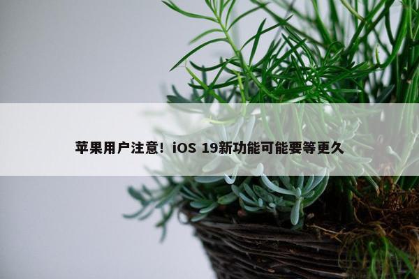 苹果用户注意！iOS 19新功能可能要等更久