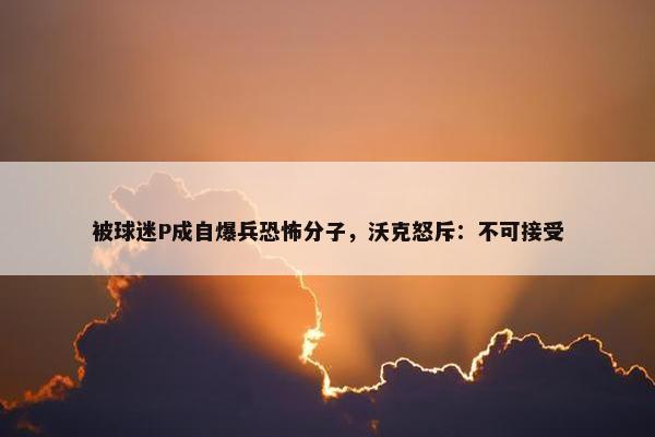 被球迷P成自爆兵恐怖分子，沃克怒斥：不可接受