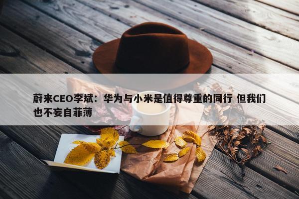 蔚来CEO李斌：华为与小米是值得尊重的同行 但我们也不妄自菲薄