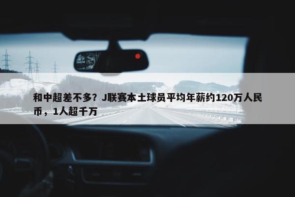 和中超差不多？J联赛本土球员平均年薪约120万人民币，1人超千万