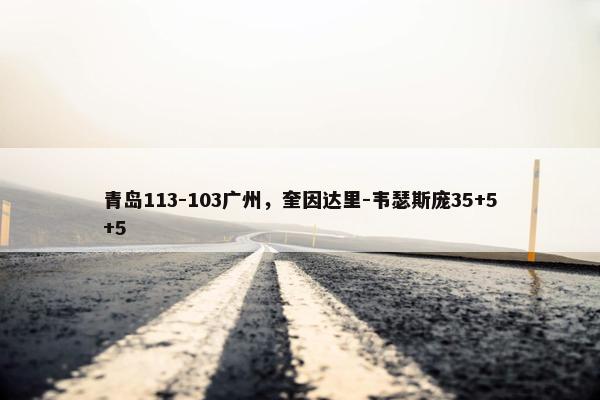 青岛113-103广州，奎因达里-韦瑟斯庞35+5+5