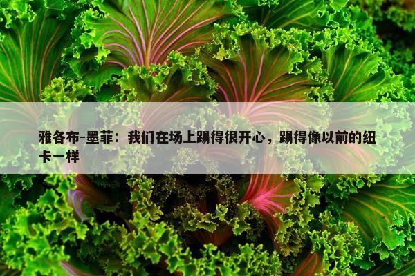 雅各布-墨菲：我们在场上踢得很开心，踢得像以前的纽卡一样