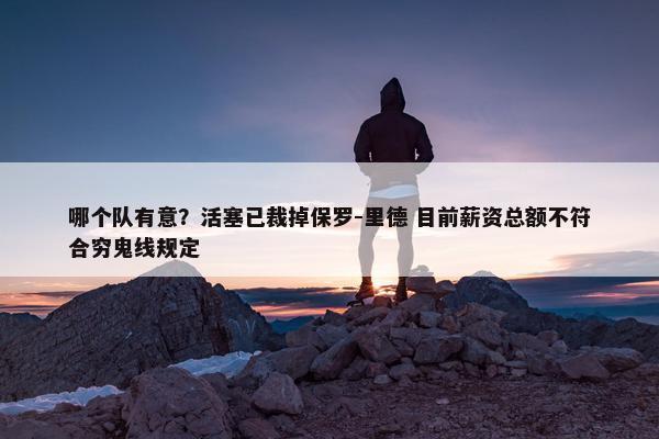 哪个队有意？活塞已裁掉保罗-里德 目前薪资总额不符合穷鬼线规定