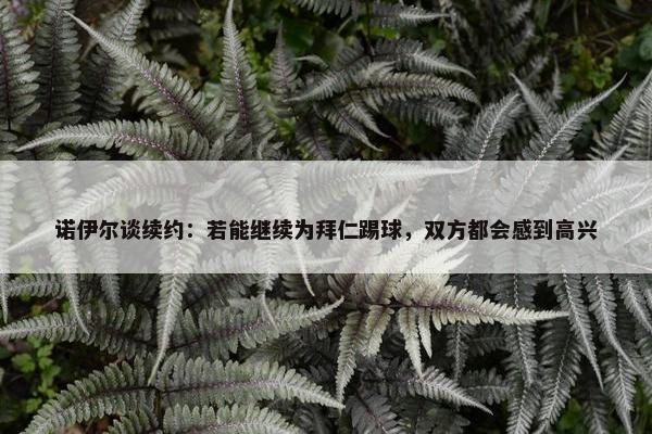 诺伊尔谈续约：若能继续为拜仁踢球，双方都会感到高兴