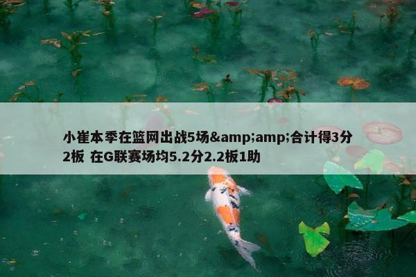 小崔本季在篮网出战5场&amp;合计得3分2板 在G联赛场均5.2分2.2板1助