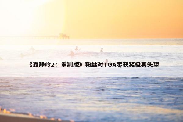 《寂静岭2：重制版》粉丝对TGA零获奖极其失望