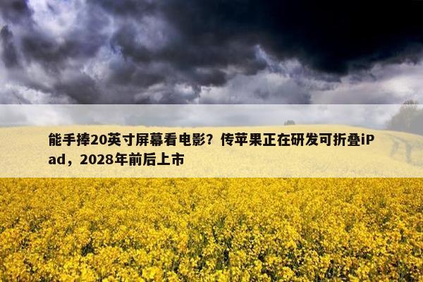 能手捧20英寸屏幕看电影？传苹果正在研发可折叠iPad，2028年前后上市