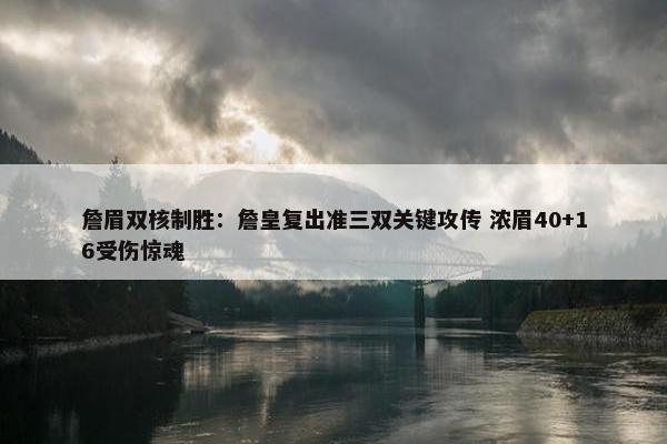 詹眉双核制胜：詹皇复出准三双关键攻传 浓眉40+16受伤惊魂