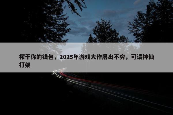 榨干你的钱包，2025年游戏大作层出不穷，可谓神仙打架