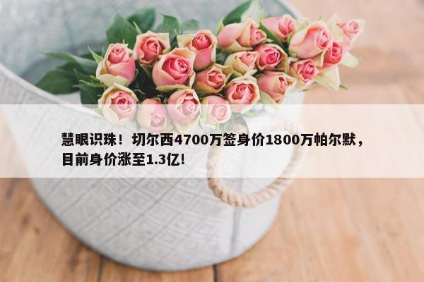 慧眼识珠！切尔西4700万签身价1800万帕尔默，目前身价涨至1.3亿!