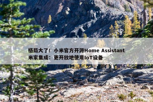 格局大了！小米官方开源Home Assistant米家集成：更开放地使用IoT设备