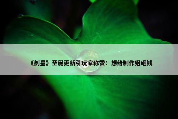 《剑星》圣诞更新引玩家称赞：想给制作组砸钱