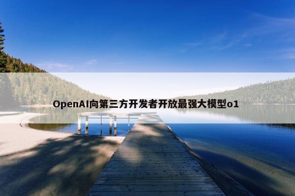 OpenAI向第三方开发者开放最强大模型o1 