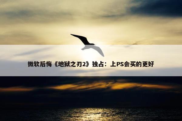 微软后悔《地狱之刃2》独占：上PS会买的更好